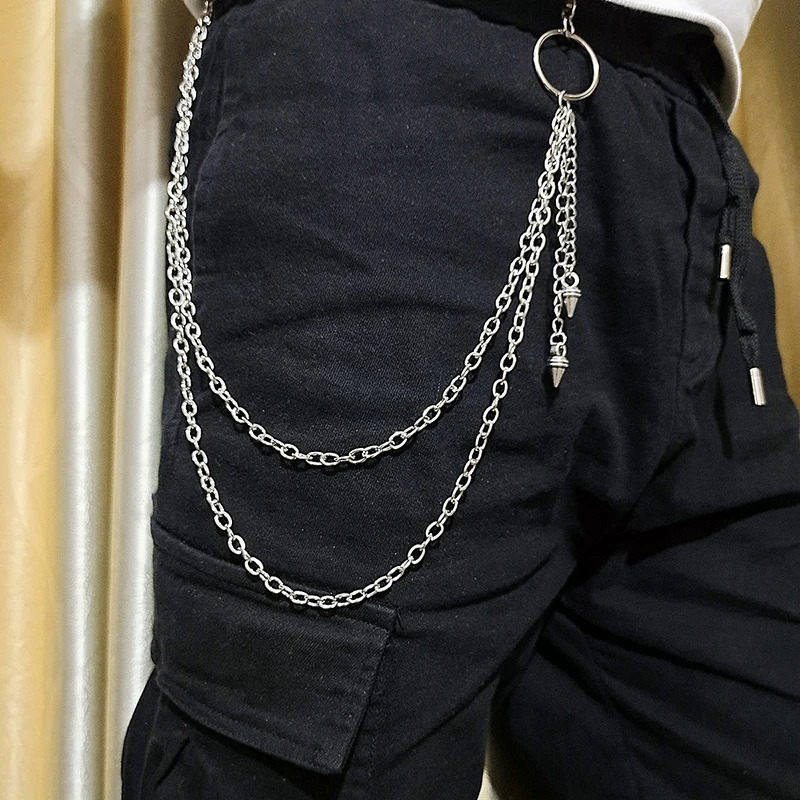 Punk Steet Keychains Chain Women Men Moon Star Rivets Skull Accessories Choice Rock Goth Pants Waist Belt Chain On Jeans Jewerly 250616
