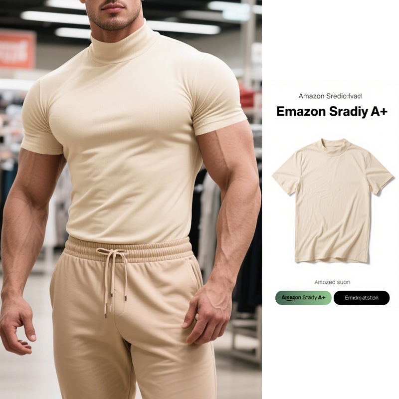 Men's base shirt designer polo elastic and form-fitting British gentleman's casual base shirt, small high-neck short-sleeved T-shirt for men