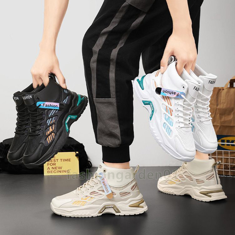 2025 Designer Shoes mens trainers running shoes sneakers Inner Height Spring Autumn Fashion Daddy's ankle-high mesh Breathable mens shoes free sh