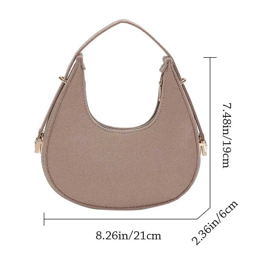 Womens Crocodile Grain Underarm Bags Felt Fashion Shoulder Bag Cute Simple Handbags Female Purses Top-Handle Bags Z250617