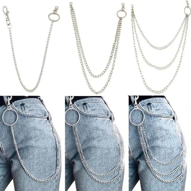 Punk Rock Metal Pants Waist Chain Men Women Key Chain Big Ring Wallet Keychain Jeans Unisex Hip-hop Jewelry Gift 250616