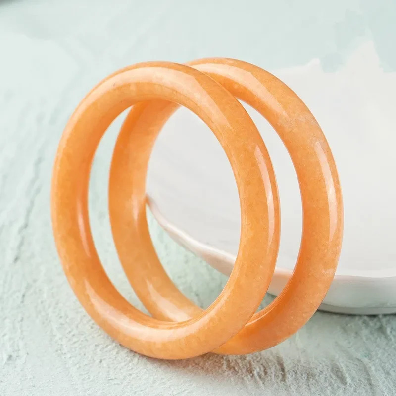Genuine Natural Yellow Jade Bangle Bracelet Charm Jewellery Fashion Accessories Hand-Carved Lucky Amulet Gifts for Women Her Men 250616