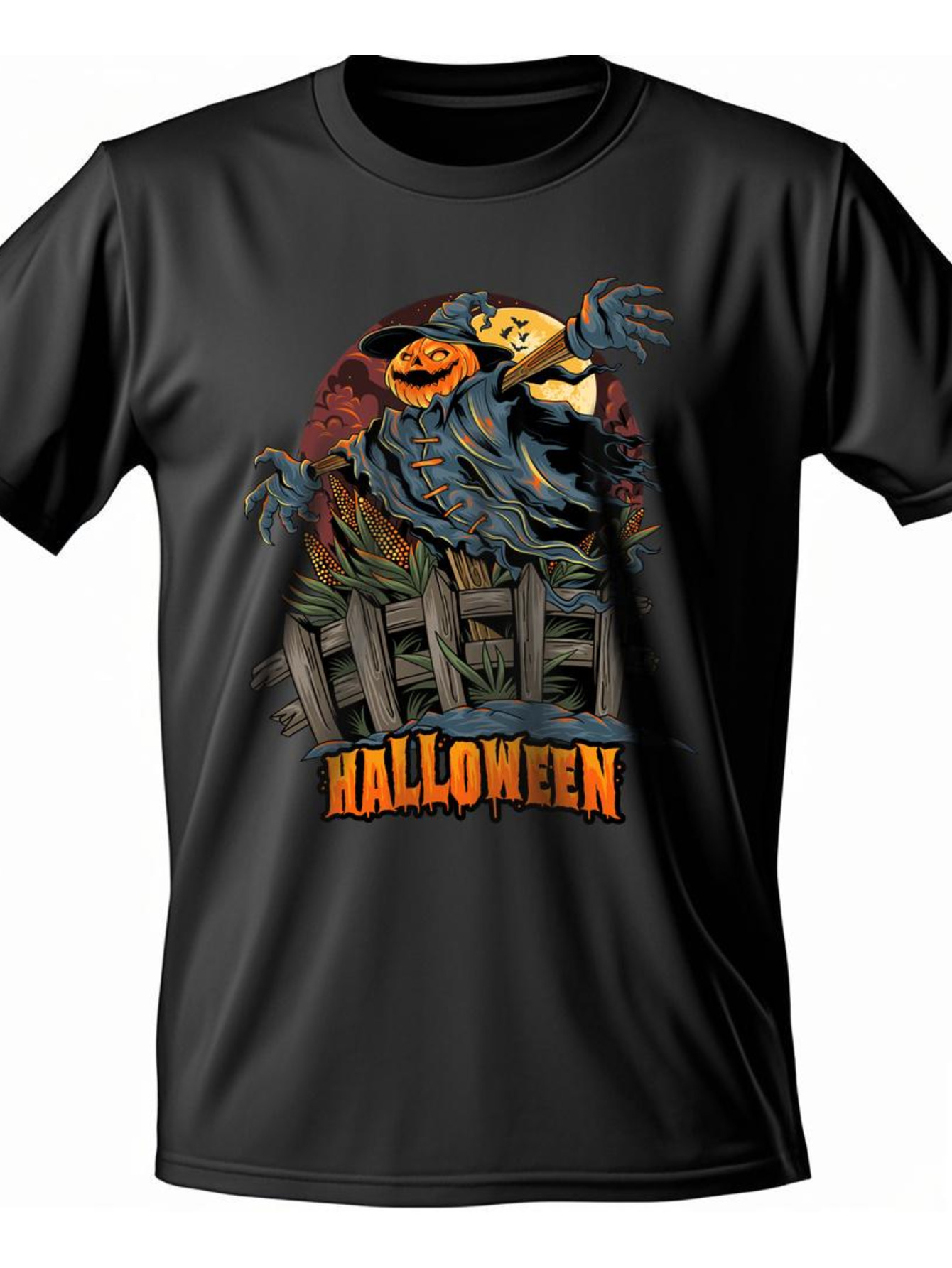 Dongdumaoyi Adult Men Short Sleeve T Shirts Black White Round Collar Cotton Graphics 180G S-3Xl Halloween 888a