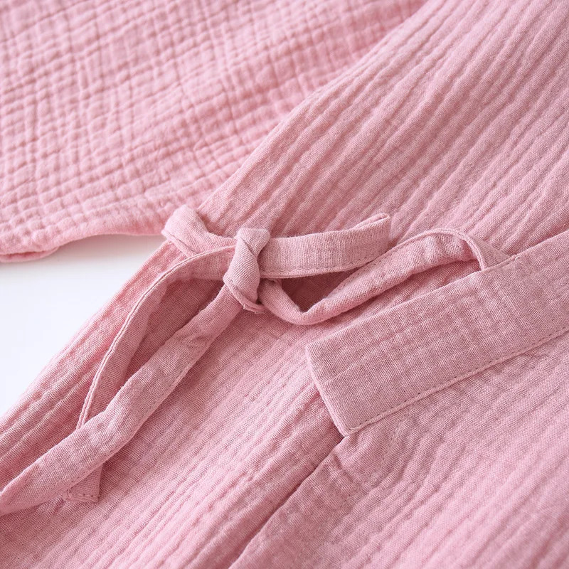 2025 Japanese Kimono Set 100%Cotton Pajamas Two-piece Couple Yukata Loose Mens And Womens Sweat Steaming Suit Home Service Set 250616
