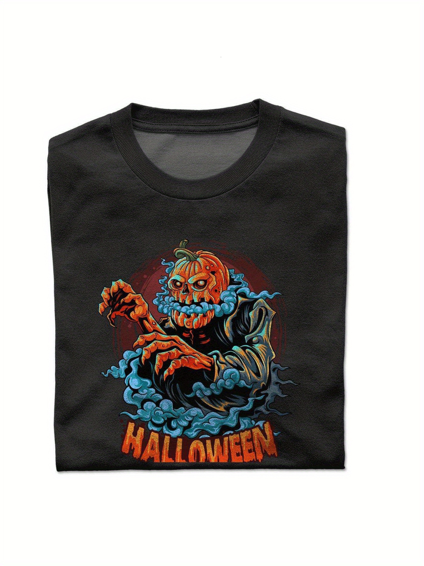 Dongdumaoyi Round Collar T Shirts 180G Graphics Text S-3Xl Men Black Short Sleeve White Adult Cotton Halloween bf4c