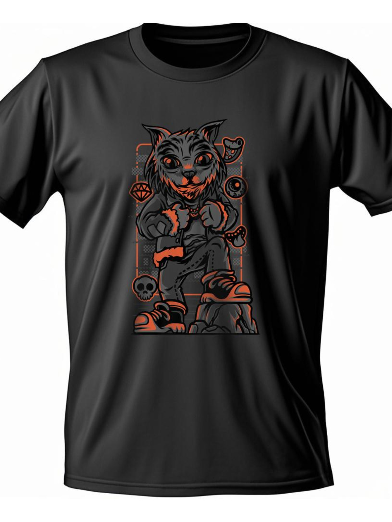 Dongdumaoyi Adult S-3Xl Black Cotton Short Sleeve White 180G Men T Shirts Tiger Graphics Round Collar 1350