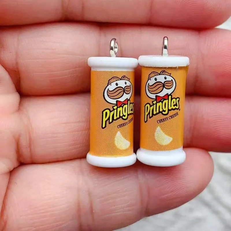 10pcs Simulation Of 3D Potato Chip Box Charms For Pendant DIY Handmade Jewelry for Earring Necklace Keychain 250609