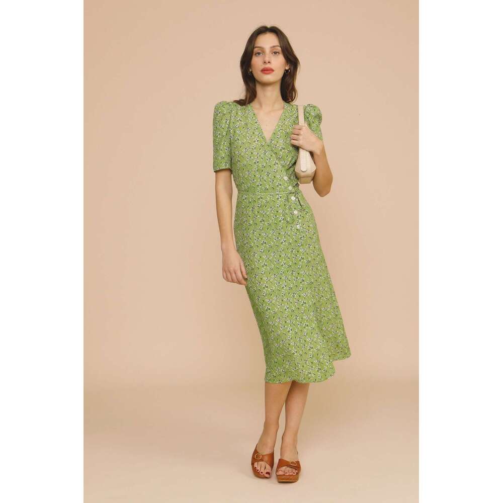 Dress Designer Black Dress Designer Dresses for Women Floral Dress Vestido Devise 114#button Tea Wrap Summer New French Style Womens Dress
