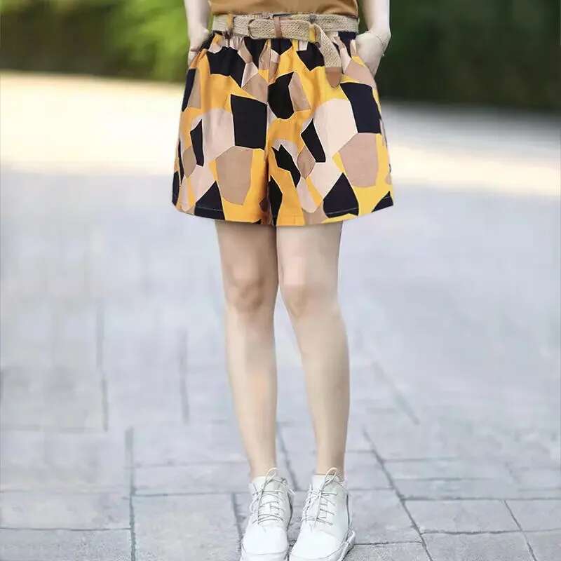 Cotton With Waist Pocket Short Pants Woman Graphic Shorts for Women Outfits Elasticty XL Summer Y2k Vintage Harajuku To Wear Hot