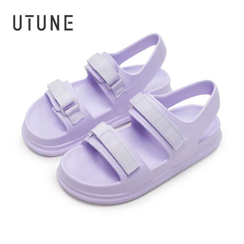 UTUNE Fashion Patch Womens Sandals Summer Comfortable Platform Shoes Beach Outside Purple Slides Thick Sole Non-slip Slippers Z250617