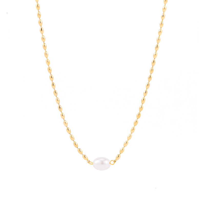 Fashion Round Pearl Necklace Bracelet for Women Stainless Steel Minimalist Style Exquisite Non-Fading Versatile Jewelry Set