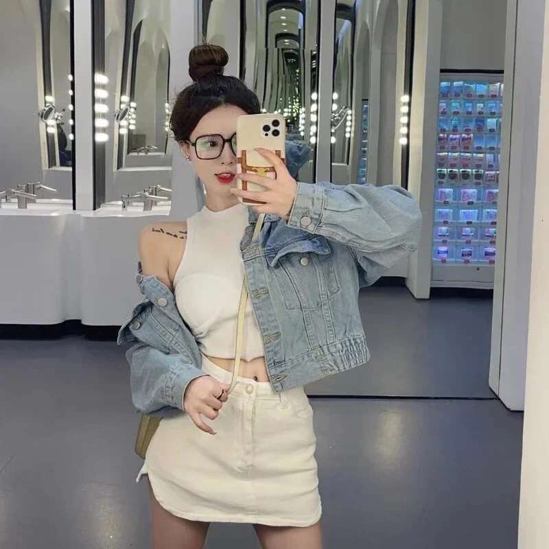 Zipper Short Wrap Female Jeans Skirts Tight with Pocket Mini High Waist Womens Denim Skirt Gyaru Luxury Elegant Summer 2025 V