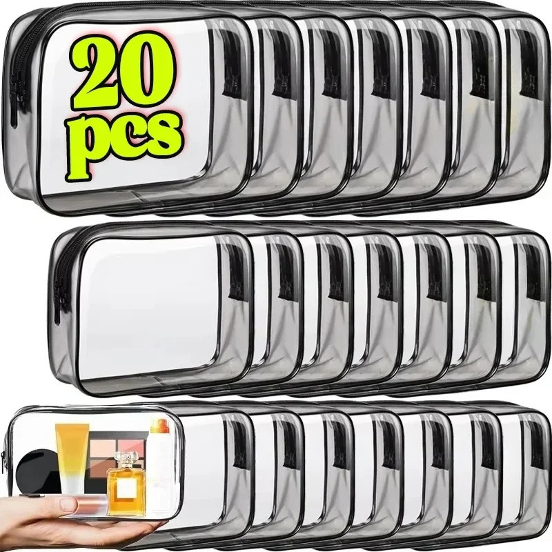 120pcs Transparent PVC Storage Travel Organizer Clear Makeup Bag Beautician Cosmetic Beauty Case Toiletry Wash Bags 250614