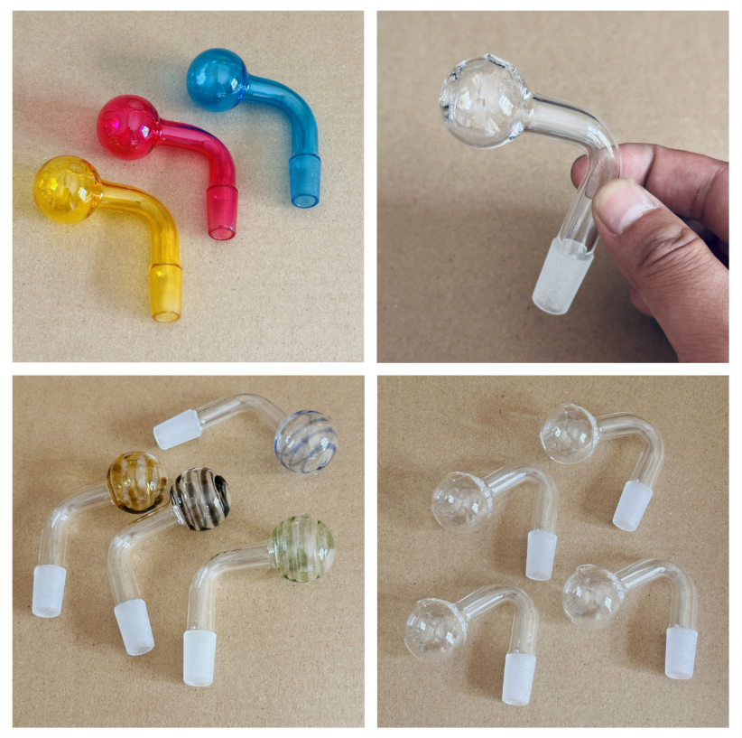 Glass Oil Burner Pipe Smoking Bowl Bubbler Downstem 14mm Male 45° 90° Down Stem Bowls Slide for Hookah Bong Wholesale