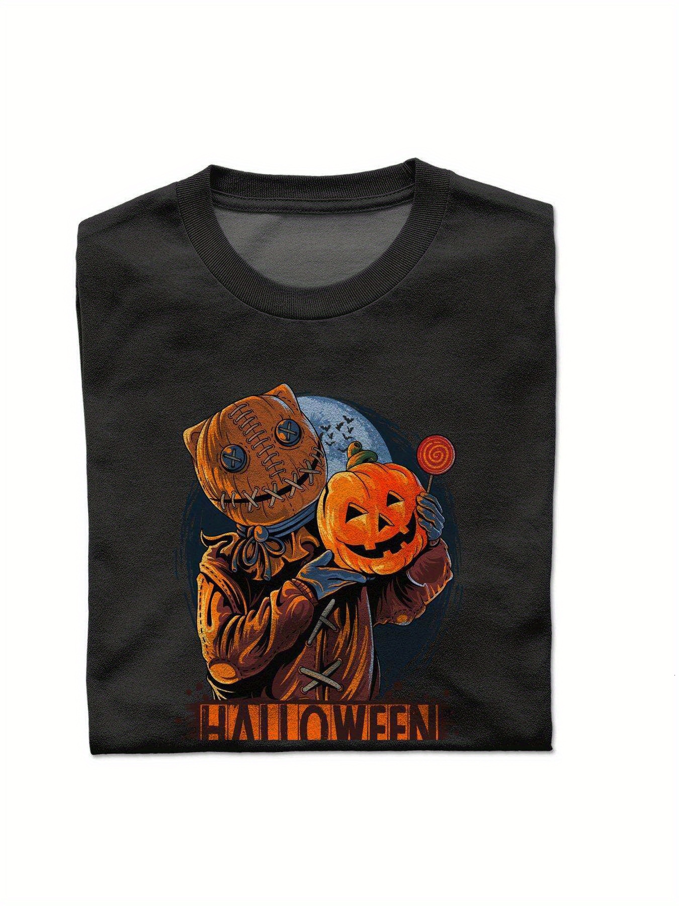 Dongdumaoyi Graphics 180G Short Sleeve Men T Shirts White Adult Cotton Black Text S-3Xl Round Collar Halloween 104b