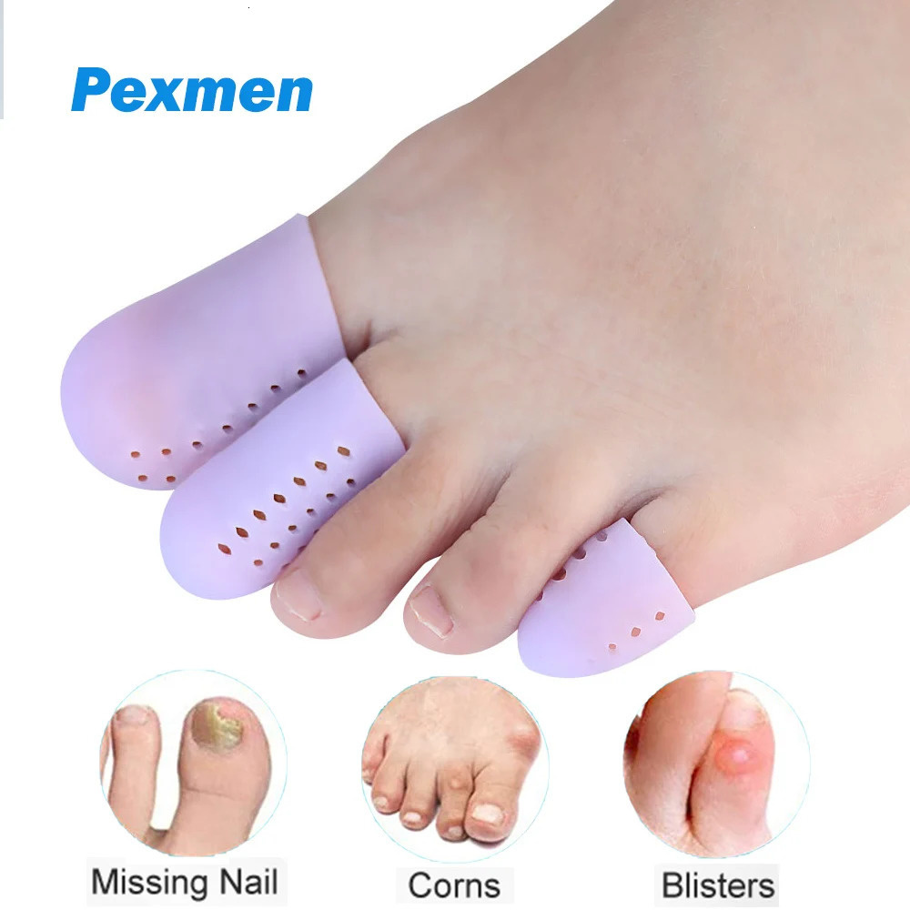 Pexmen 2Pcs Upgrade Gel Toe Protector Silicone Toe Caps Sleeves Prevent Pain for Corns Blisters and Missing or Ingrown Toenails 250613