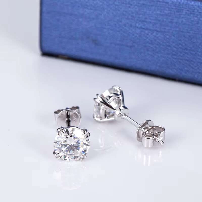 MSE-513 14K White Gold Customized Pear 5*5 EF Moissanite Jewelry Earrings