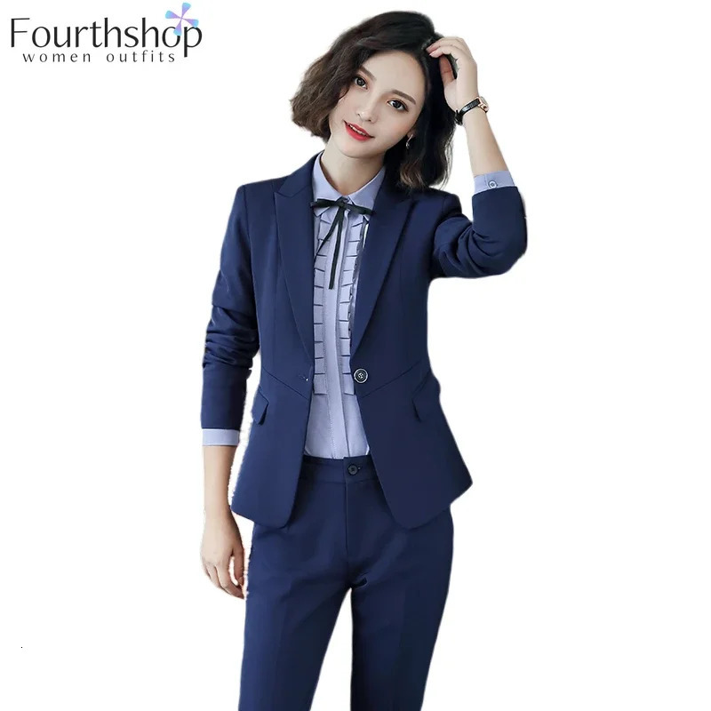 Elegant Office Lady Outfits Business Suit Women Formal Pant Suits Female 2 Piece Set Fashion Work Blazer Sets Clothes 250612