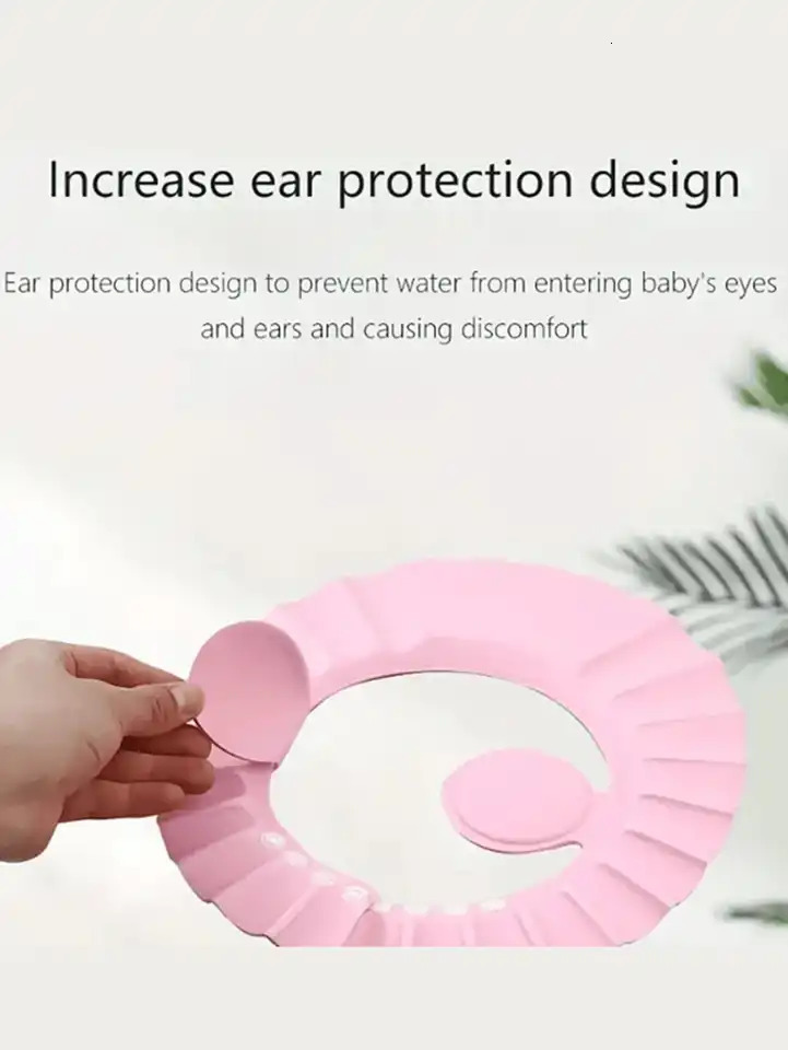 Two baby shampoo caps one pink one blue to help the baby bathe bath good helper two buy together use one the other spare 250617