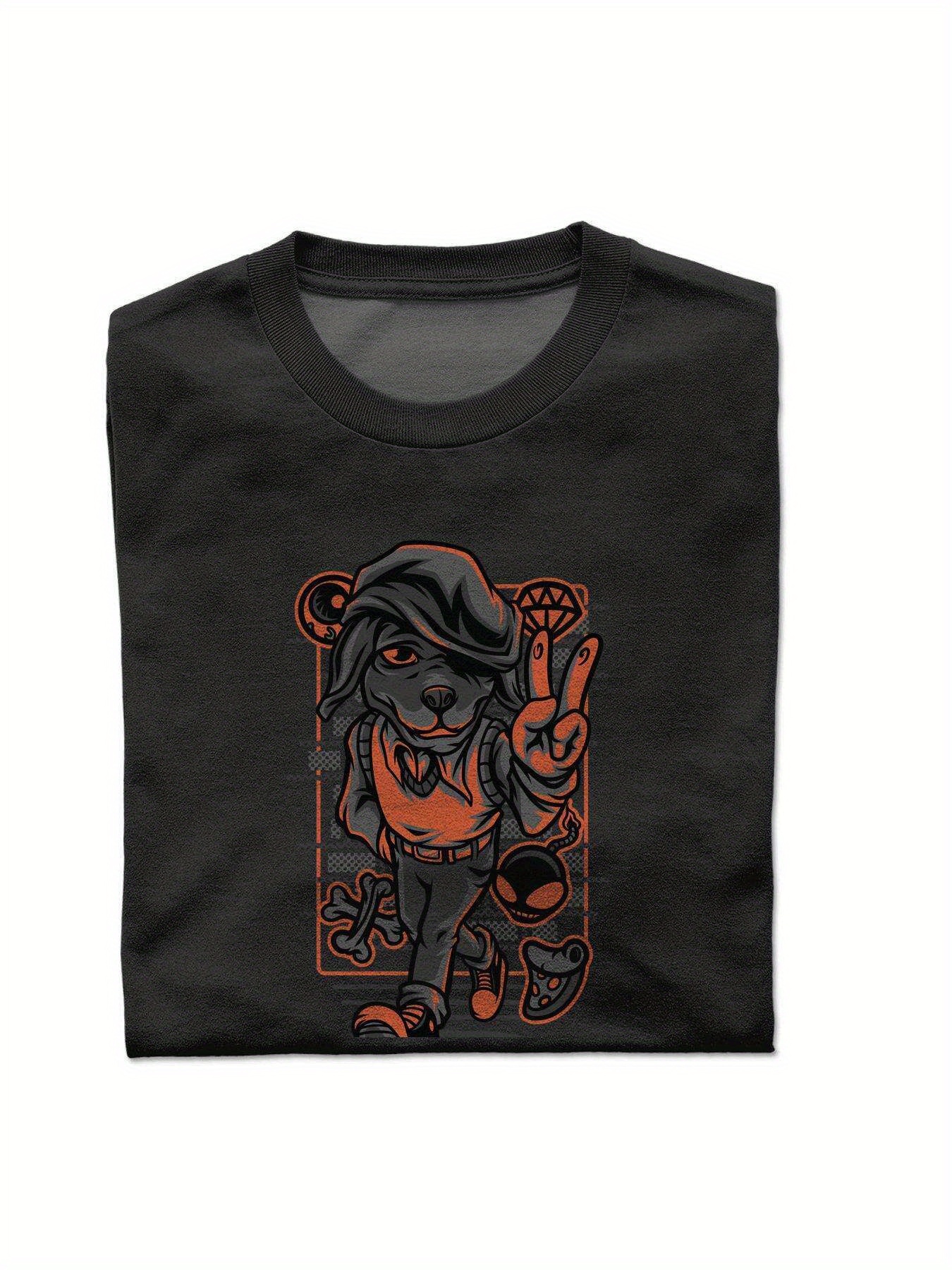 Dongdumaoyi S-3Xl Short Sleeve 180G Graphics Black Tiger Men White T Shirts Cotton Round Collar Adult c370