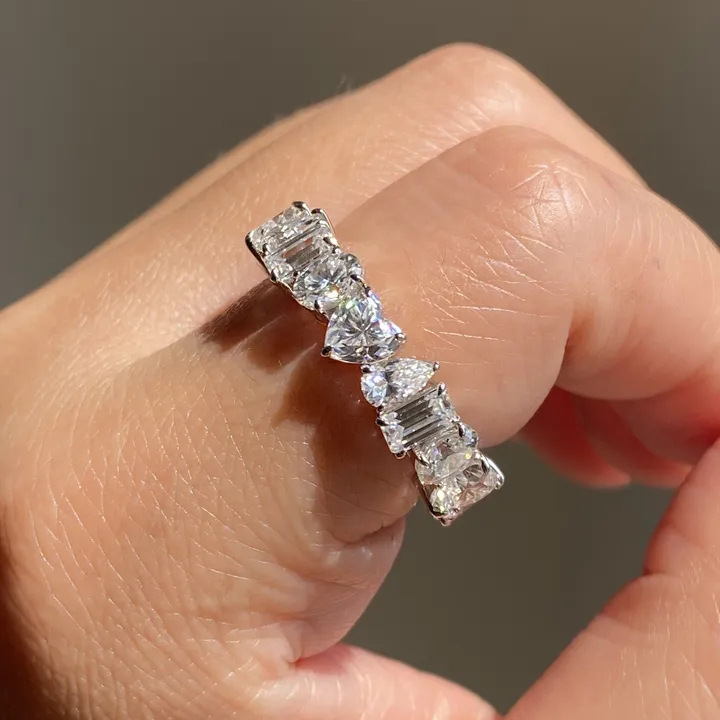 25 Choucong New Designer Ins Top Sell Gorgeous Luxury Jewelry 925 Sterling Silver Flll Multi Shape 5A Zircon CZ Diamond Eternity Party Women Wedding H
