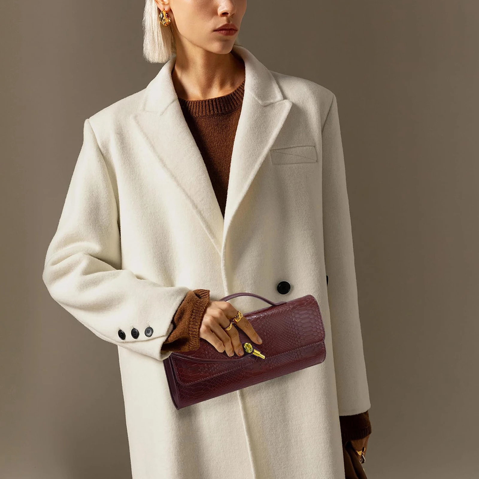 Womens Clutch Bag Purses for Women Leather Evening Handbags Shoulder Handbag Formal Satchel Crossbody Purse Party Bag 250614