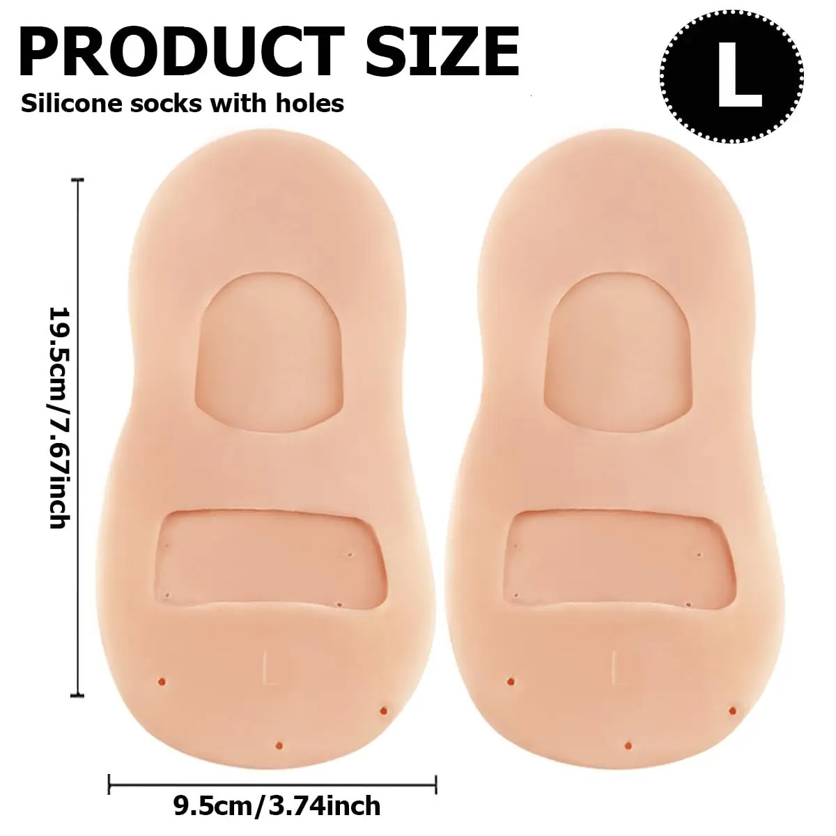 A pair of silicone insoles moisturizing socks heel protector anti crack foot spa socks gel insoles foot care pedicure socks 250613