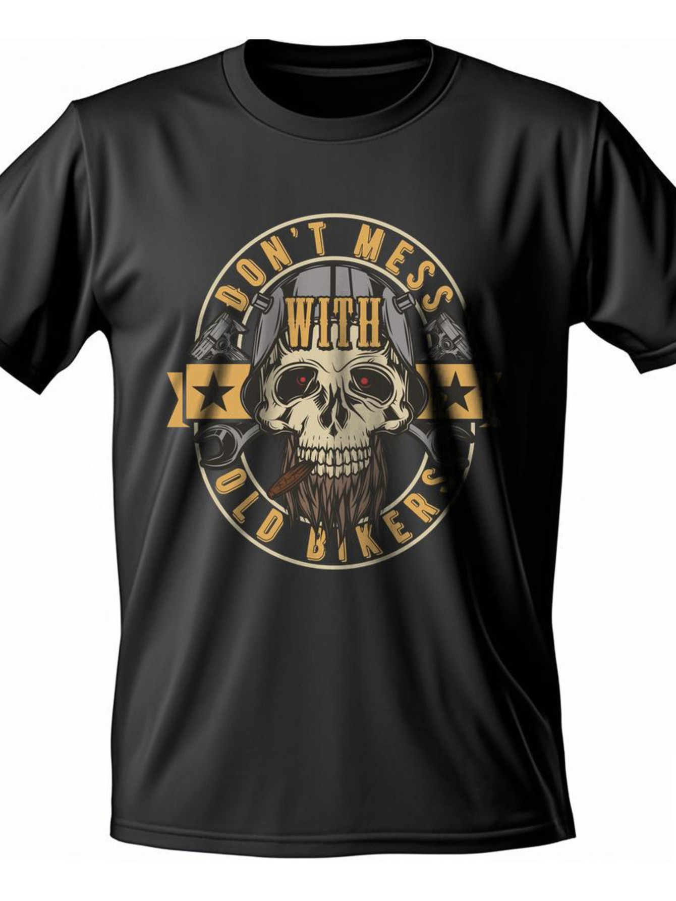 Dongdumaoyi White Skull Text Men Cotton Black Short Sleeve S-3Xl Adult Round Collar T Shirts 180G 3522