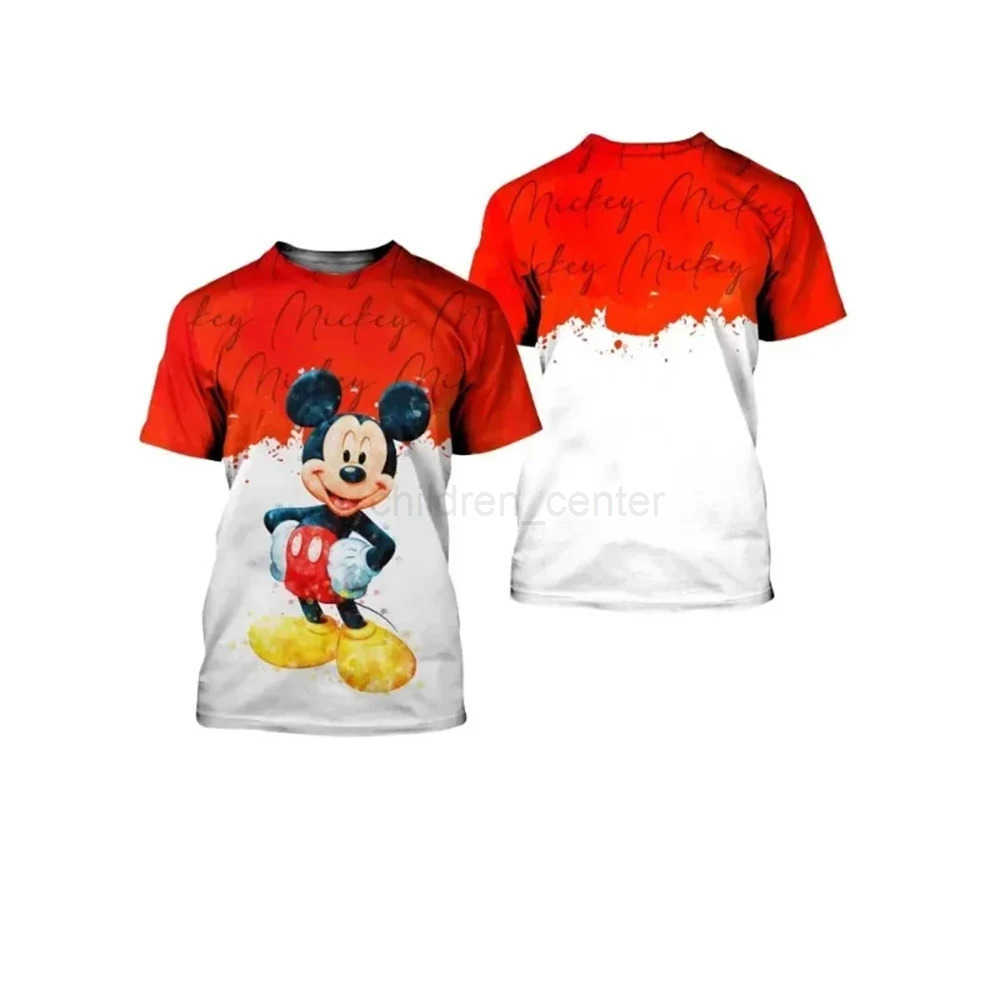 Disney Mens Minnie Mouse Pink Cross Comic Book Patterns Cartoon 3D Print T-Shirt Womens Casual Top Kids Adults Tshirt Clothing W250617