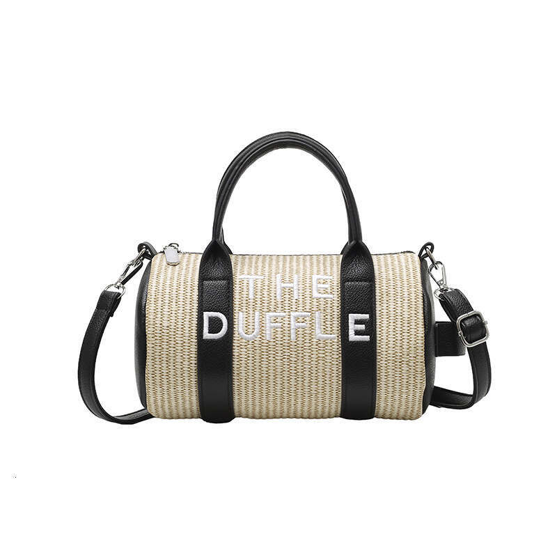 Crossbody Women's Large Capacity Summer Letter Handbag Straw Woven Backpack Trendy Shoulder Tote Bag