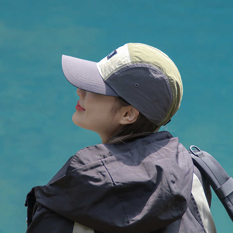 Outdoor Quick-Dry Breathable Summer Baseball Cap Fashion Color-Block Lightweight Sun Protection Hiking Sun Hat Sports Duckbill Cap 250615