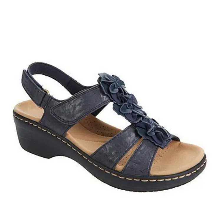 Summer Sandals Women 2022 New Flower Wedge Platform Orthopedic Shoes Rome Casual Comfortable Peep Toe Womens Sandals Z250617