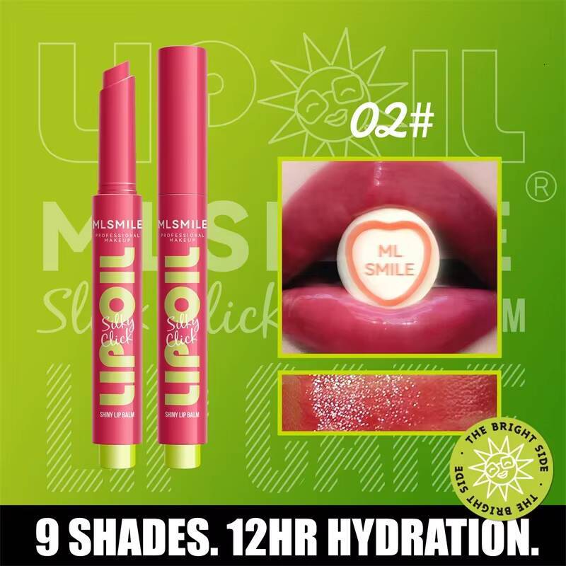 9 Colors Waterproof Long Lasting Press Lipstick Easy To Color Moisturizing Pearl Mirror Solid Gloss Lip Care Cosmetics happy