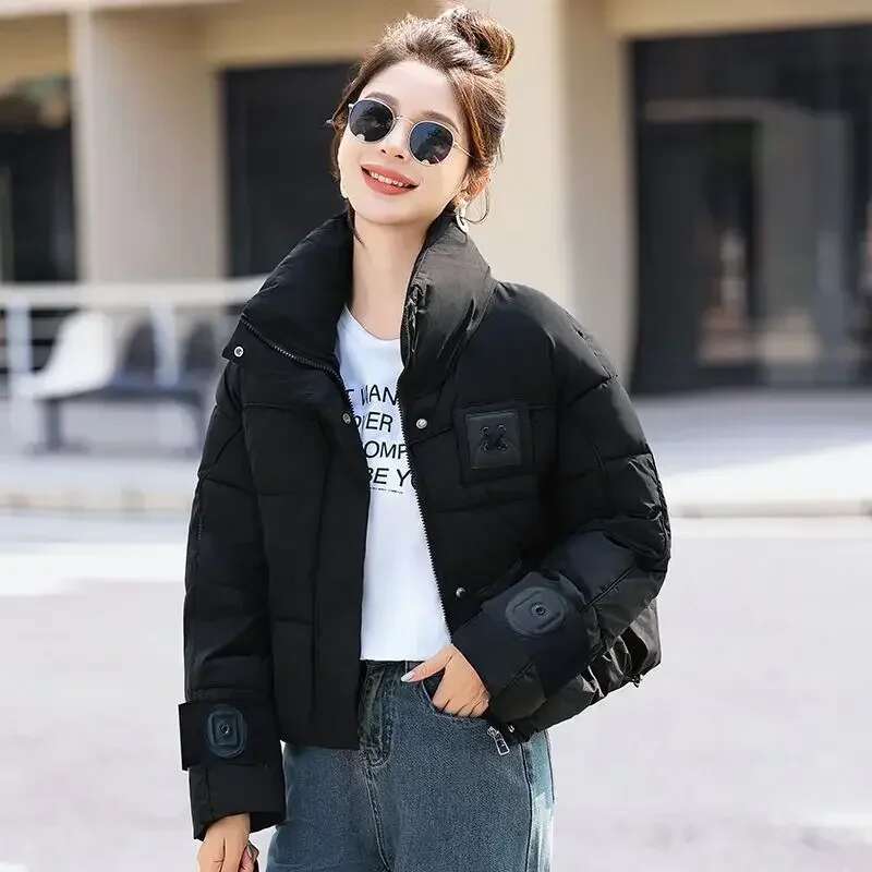 Loose Casual Coats for Women Zip-up Parkas Woman Short Discount New in Outerwears Jackets Youthful Korean Style Clothing Great