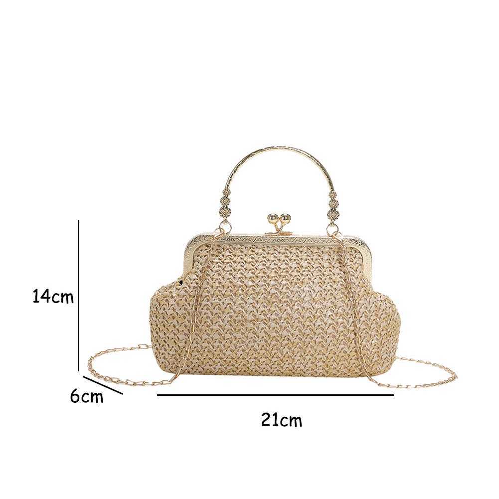 Chain Women Evening Bag Clip Hand-Woven Handbags Fashion Casual Elegant Exquisite Handmade Temperament for Travel Street Photo Z250617
