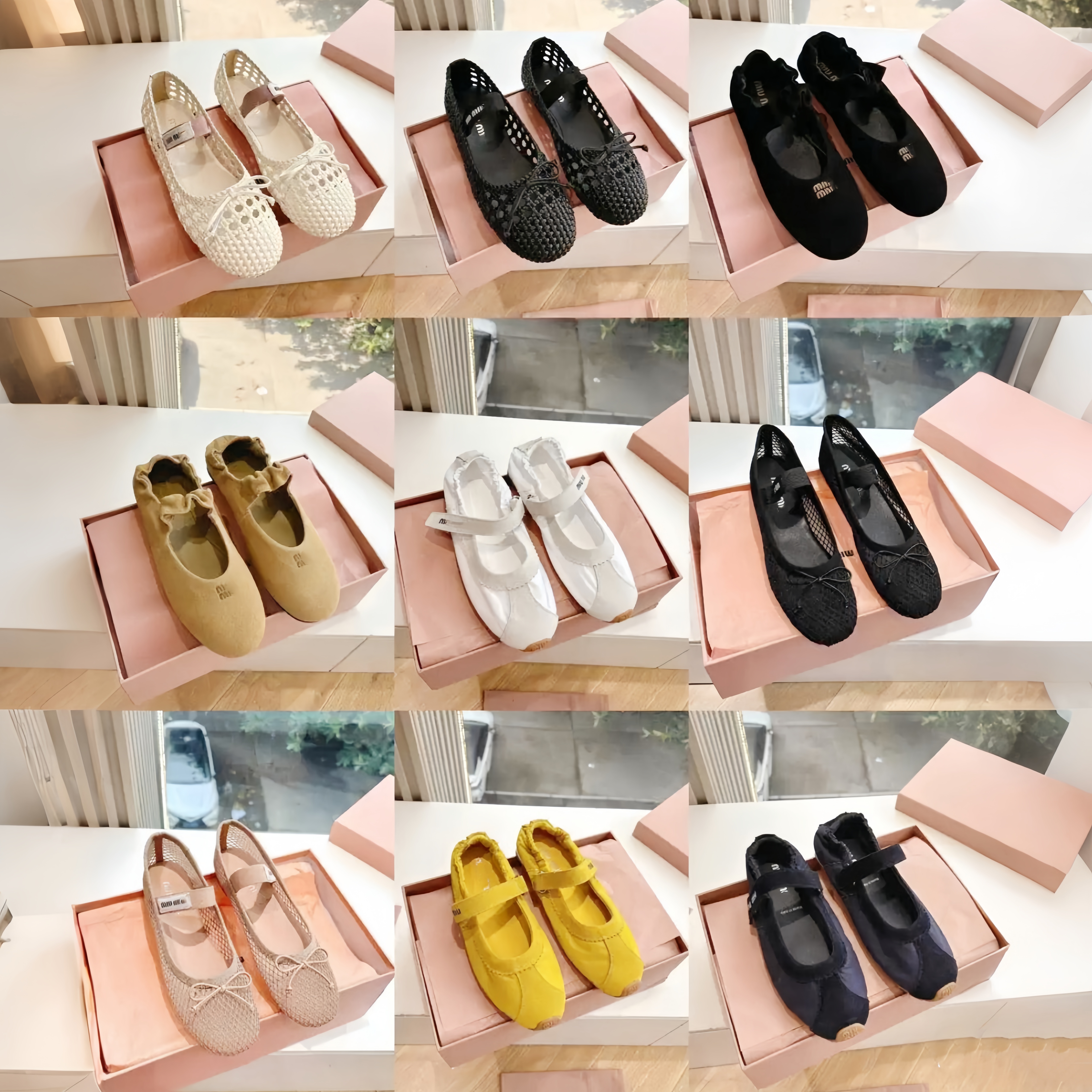 Womens Ballet Flats weave Crochet Designer mary jane shoe Luxury ballerina Loafers Slipper moccasin shoes Rhinestones Leather silk sneakers Bow Casual travel shoe
