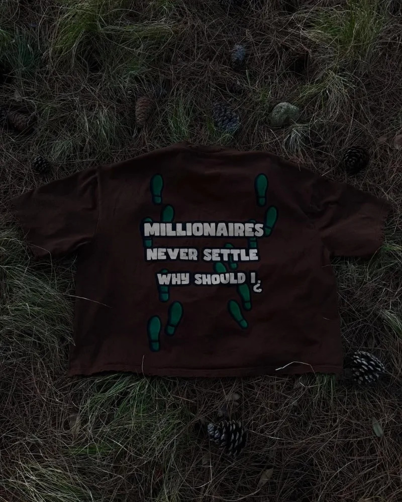 American Fashion Letter T-shirt Men Street Hip-hop Casual Loose Short-sleeved Women High Street Trend Retro Harajuku Y2K Top 250616