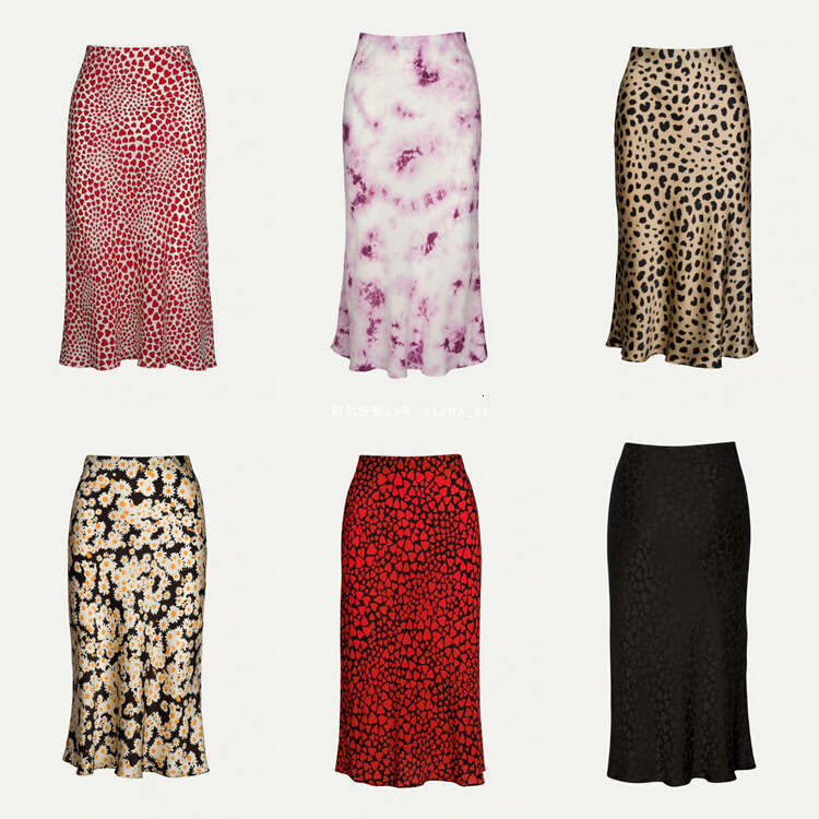 Floral Dress Vestidos De Noche White Dress Summer Dresses for Women 269#realisa Silk Sexy Leopard Print Midi Skirt 2025 Summer New French Style Womens