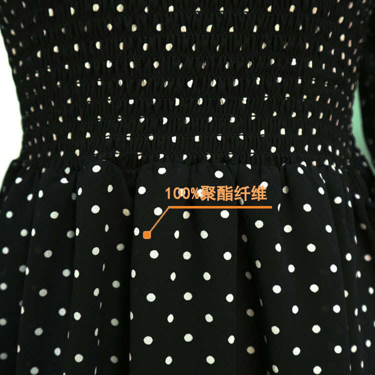 Black Dress Maxi Dress White Dress Vestidos Elegantes N095ref Chiffon Polka Dot Summer Black 2025 New Square Neck Short Sleeve Dress