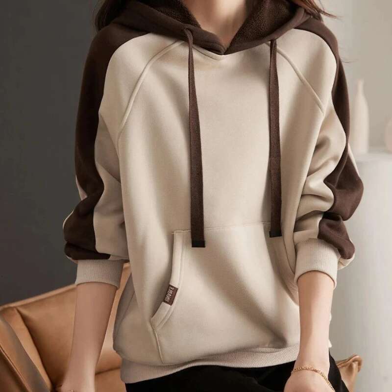 Hooded Sweatshirt for Women Long Sleeve Hoodies Baggy Woman Tops Loose Basic Essential Designer On Promotion Emo New In M Casual