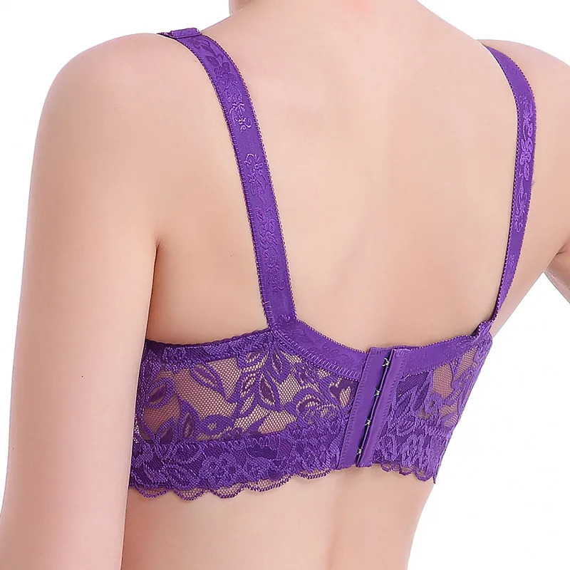 Full cup thin underwear small bra plus size wireless adjustable lace Womens bra breast cover B C D cup Large size Lace Bras 250617