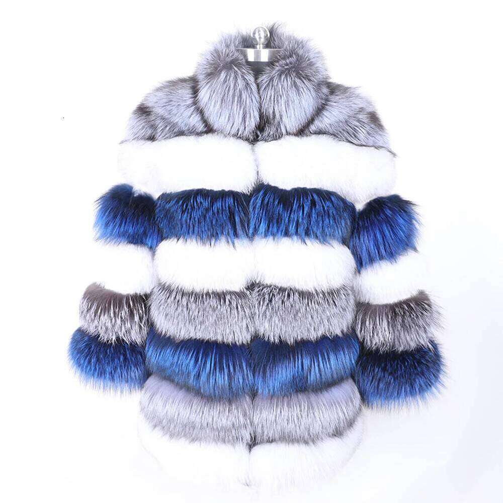 Women's Winter Parka Long Sleeve Stand Collar Coat Overcoat Faux Fox Fur Jacket Outwear
