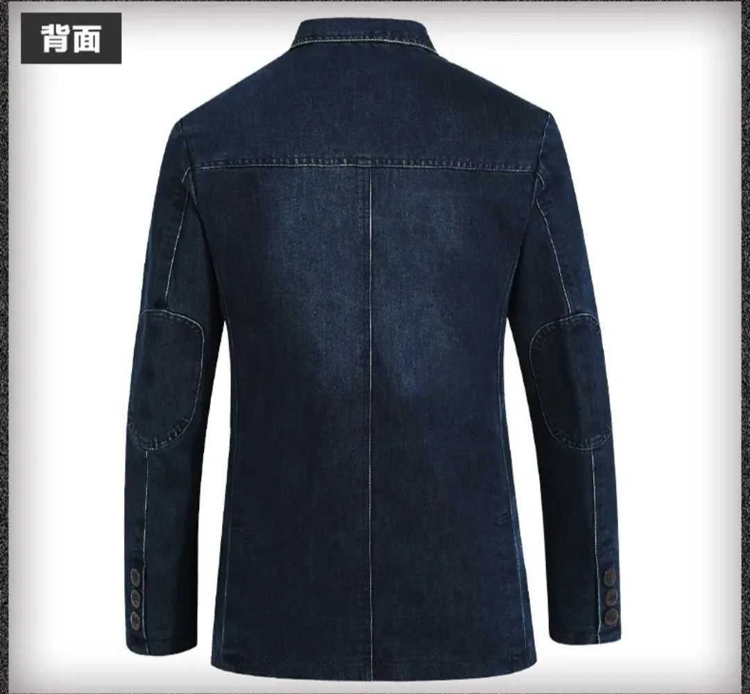Blazers Men Denim Jacket Suits Coats Single Breasted Turn Down Collar Full Sleeve Casual Regular Coat Button Blazer Jackets 250614
