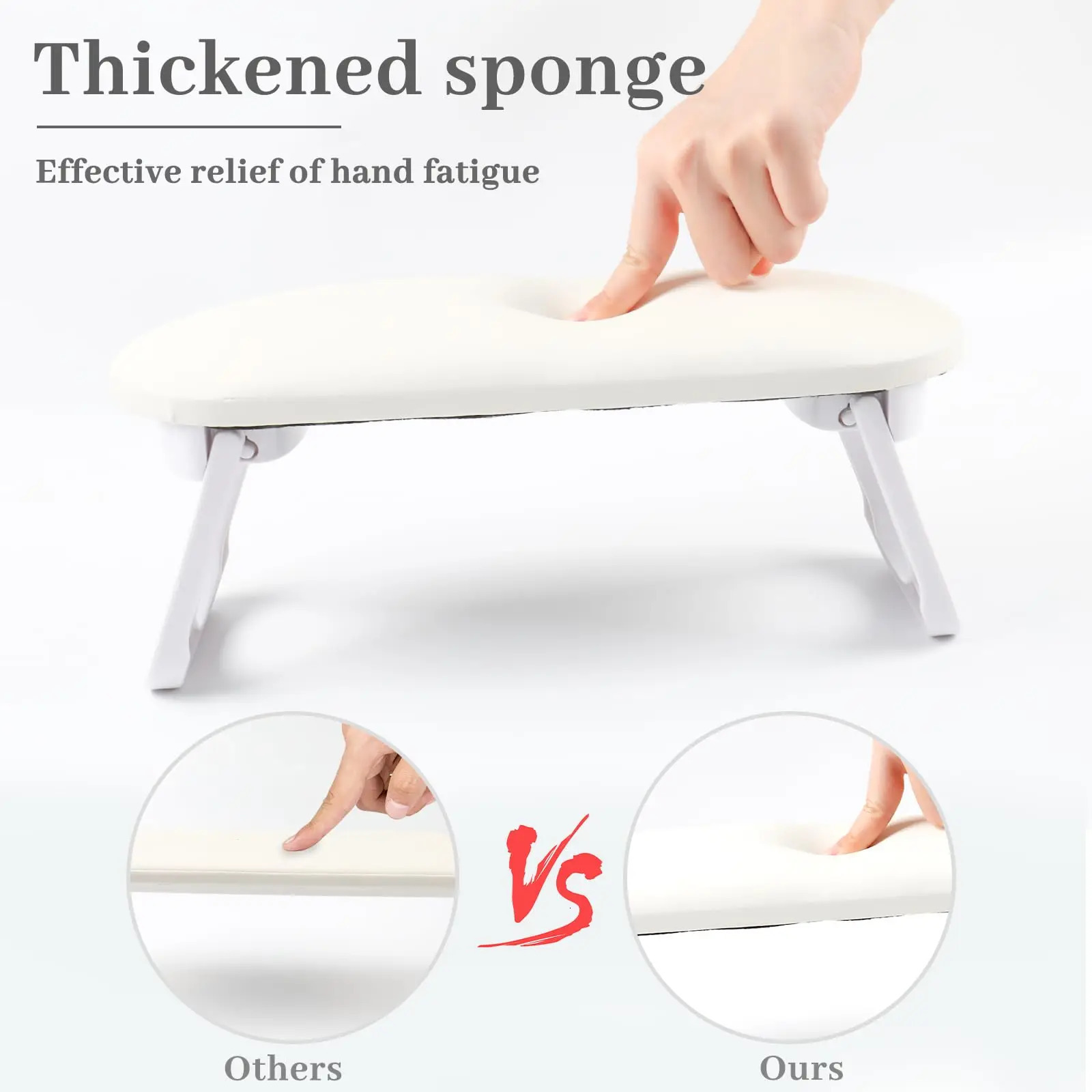 Nail Arm Rest Foldable PU Leather Nail Art Hand Rest Soft Nail Pad for Table Acrylic Nail/Nail Art Hand Rest for Nail Salon U 250612