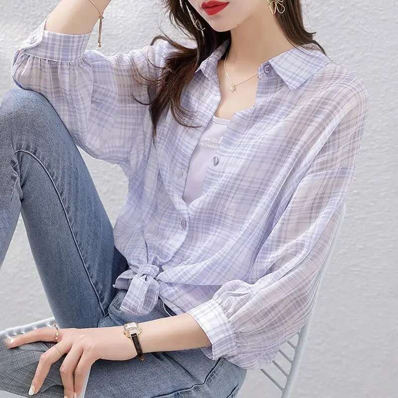 Full Long Sleeve Shirts Blouses for Women Summer Woman Top Chiffon Elegant Chic Y2k Fashion Novelty 2025 Luxury Designer Basic