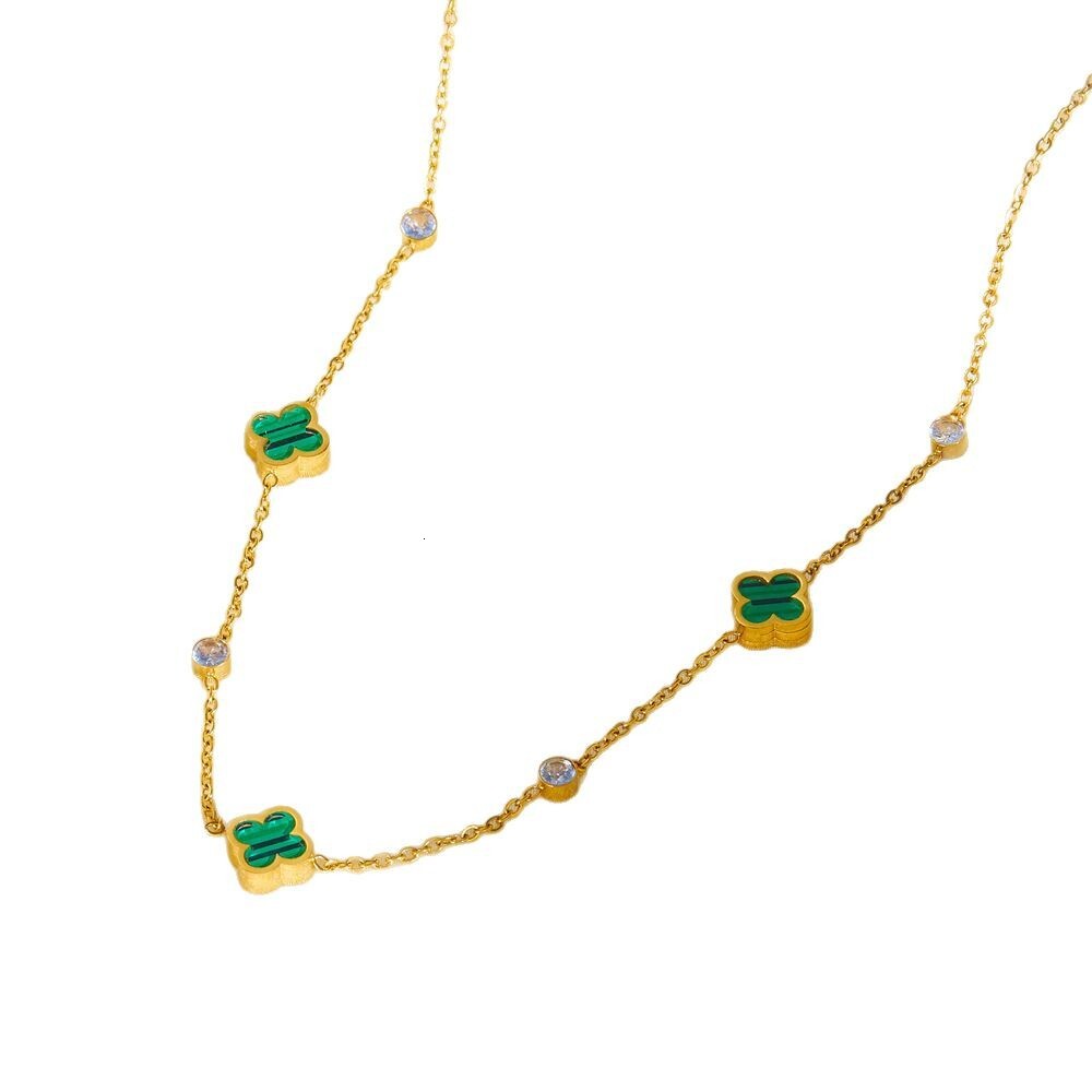 Light Fashion Temperament Simple Inlaid Pearl Necklace Earrings Women Titanium Steel Jewelry