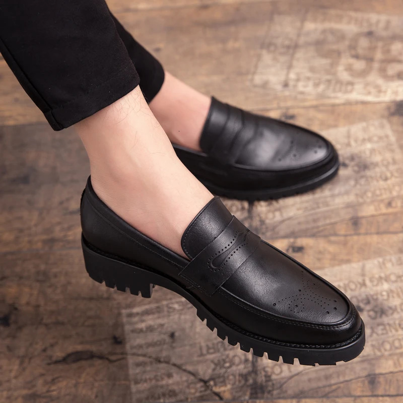 British business formal thick sole casual mens shoes nightclub soft leather brogues men 47 large size 250605