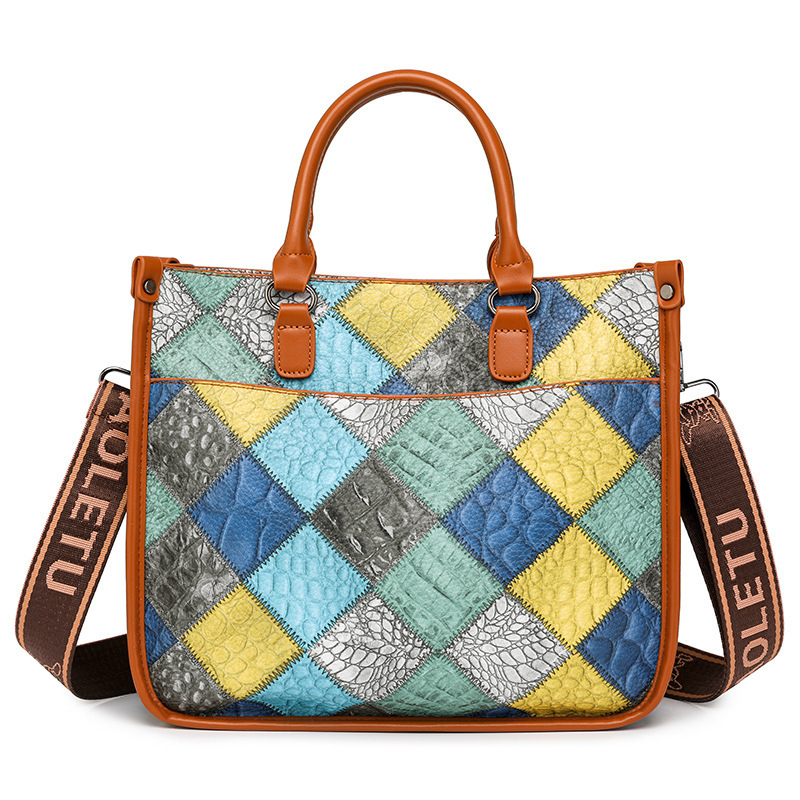 High quality brand high-quality new style free designer bag cross-border new style fashionable color blocked handbag shoulder bag new style free desig