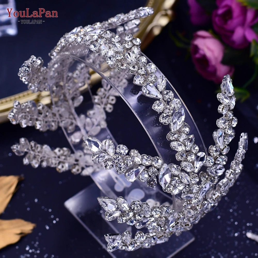 YouLaPan Rhinestone Bride Headband Woman Headpiece Wedding Hair Accessories Pageant Headdresse Wedding Tiara HP425 250603