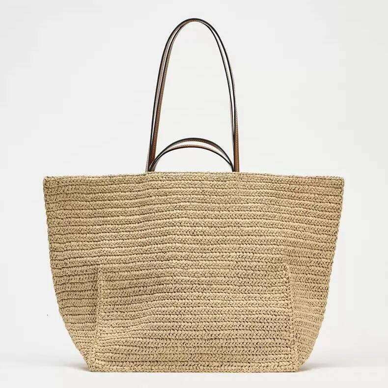 Casual Large Capacity Straw Tote Bag Designer Woven Women Shoulder Bags Handmade Summer Beach Handbags With Small Purses 2025